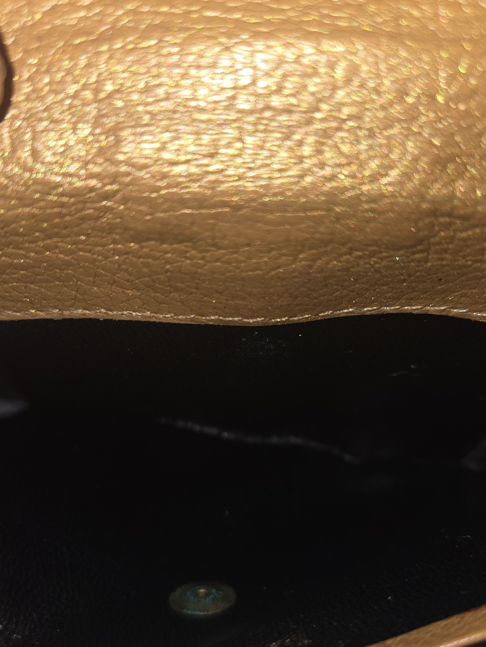 Valentino Garavani Metallic Gold Leather Compact Wallet - Picture 7 of 13